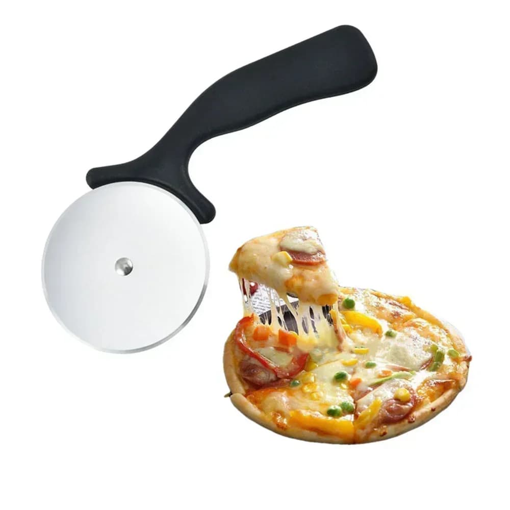 Pemotong Piza Keluli Tahan Karat Roda Pemotong Doh Pastri Aksesori Dapur