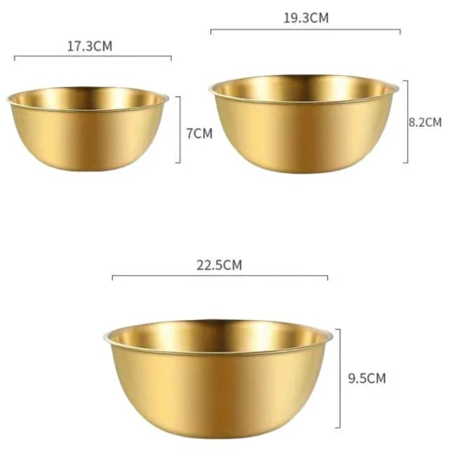 Set Mangkuk Keluli Tahan Karat 1-3 dengan Skala untuk Memasak, Membakar, Penyimpanan Makanan, Mangkuk Pengadun Kapasiti Besar untuk Keperluan Dapur