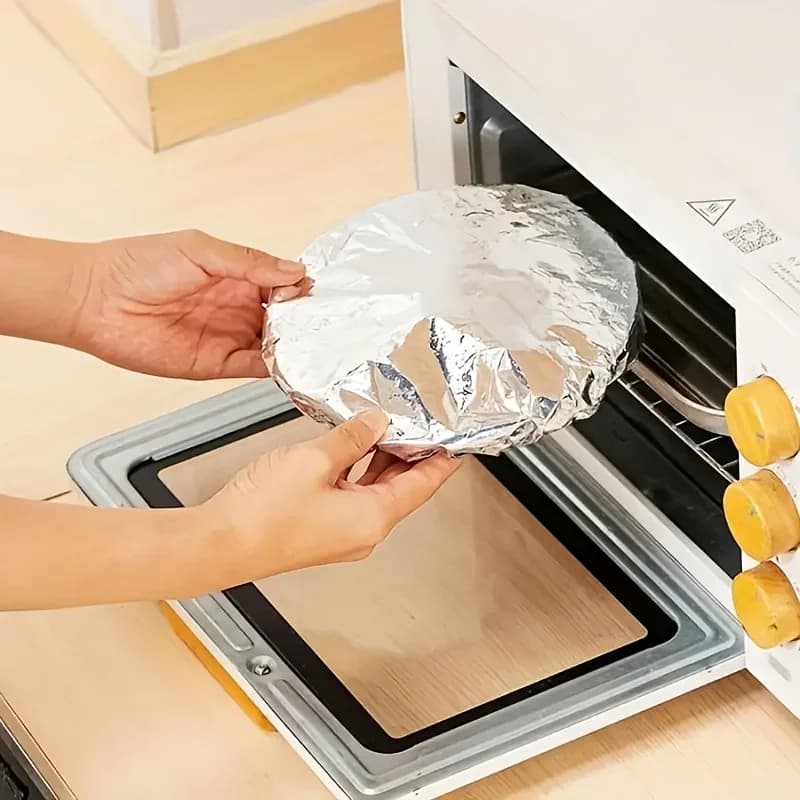 Penutup Kerajang Aluminium Mangkuk & Pinggan Penebat Haba (10/100 Pcs)
