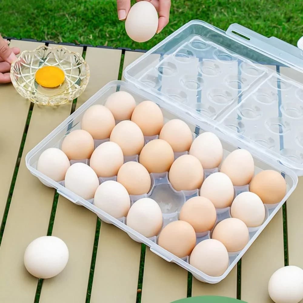 Bekas Simpanan Telur Plastik Peti Sejuk dengan Penutup Mudah Alih untuk Perkhemahan