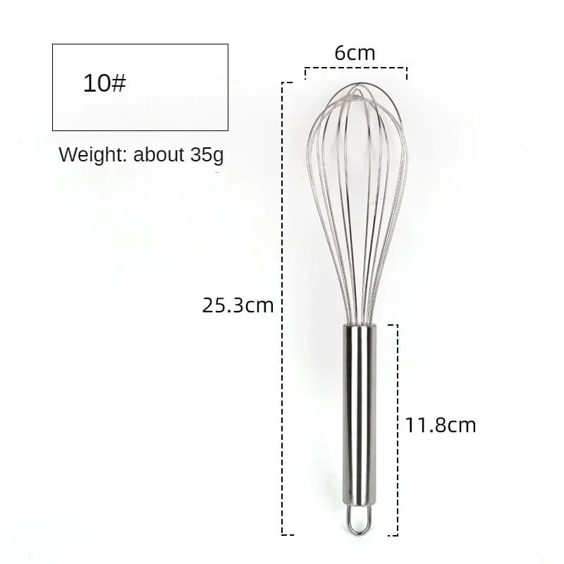 Pengocok Telur Keluli Tahan Karat 6/8/10/12 Inci Pemukul Manual Wayar Belon untuk Membakar dan Memasak