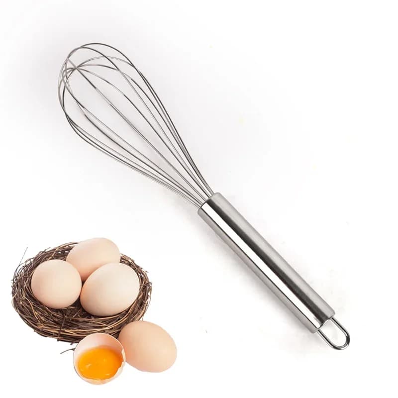 Pengocok Telur Keluli Tahan Karat 6/8/10/12 Inci Pemukul Manual Wayar Belon untuk Membakar dan Memasak