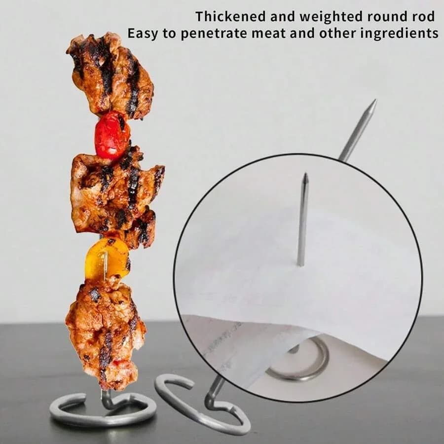 10/20/30 Pcs Pencucuk Kebab Keluli Tahan Karat Boleh Diguna Semula untuk BBQ