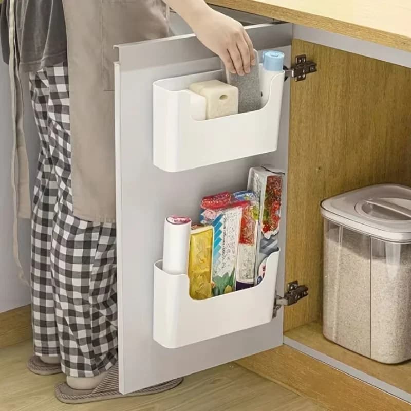 Kotak Simpanan Lekap Dinding dengan Pintu, untuk Filem Berpaut, Beg Simpanan &amp; Keperluan Bilik Mandi