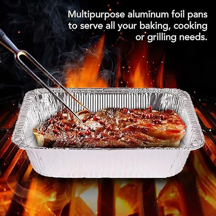 50 Unit Bekas Kerajang Aluminium Pakai Buang Pelbagai Saiz untuk Memasak, Memanas dan Menyimpan Makanan