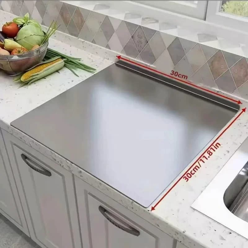 Papan Pemotong Keluli Tahan Karat Boleh Lipat Saiz Besar, Perkakas Dapur untuk Rumah & Luar