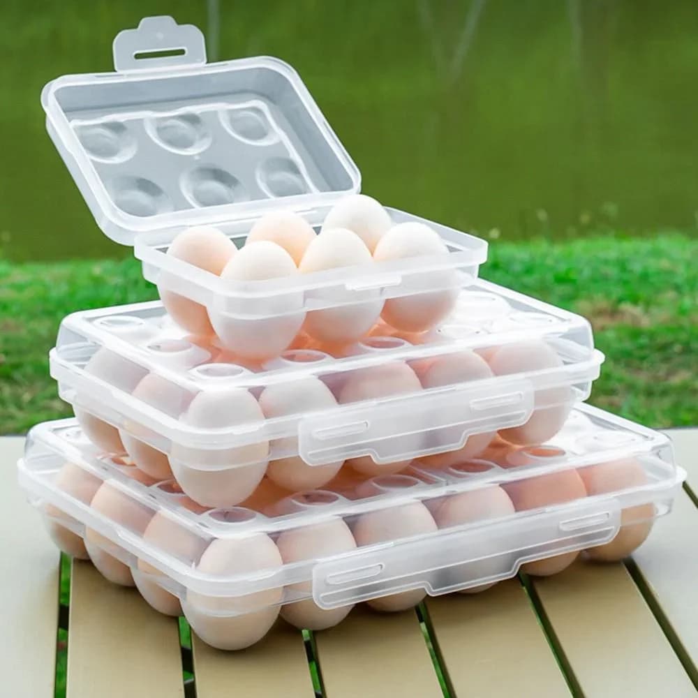 Bekas Simpanan Telur Plastik Peti Sejuk dengan Penutup Mudah Alih untuk Perkhemahan