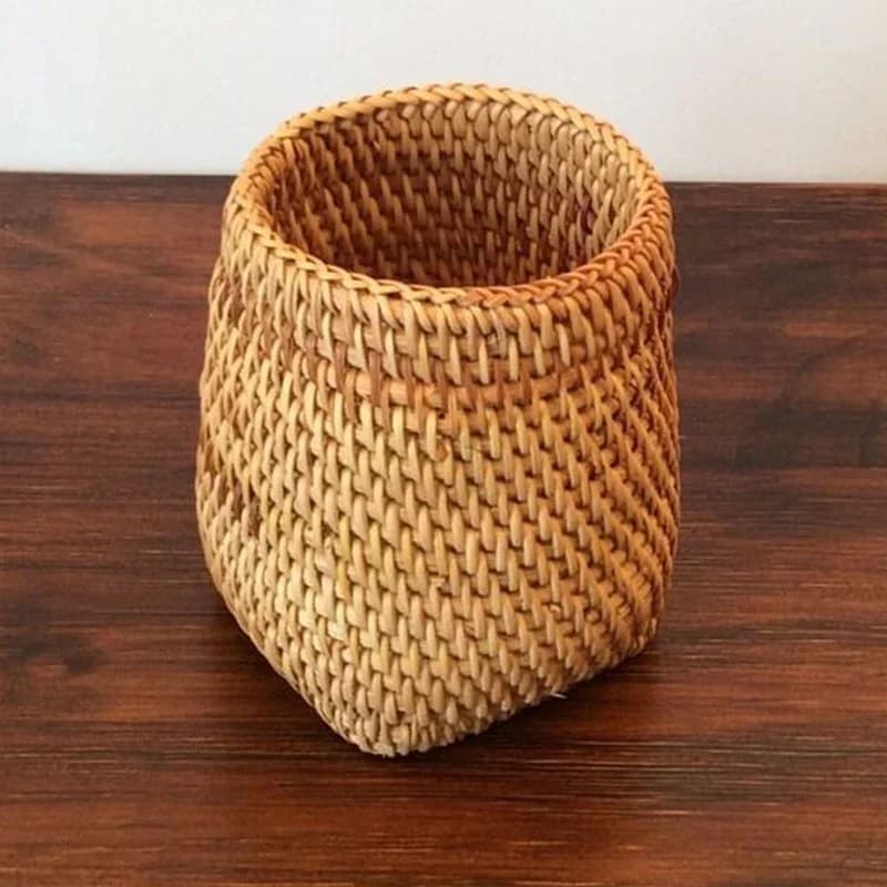 Bakul Simpanan Rotan Meja Makan untuk Kutleri Sudu Garpu dan Penyepit