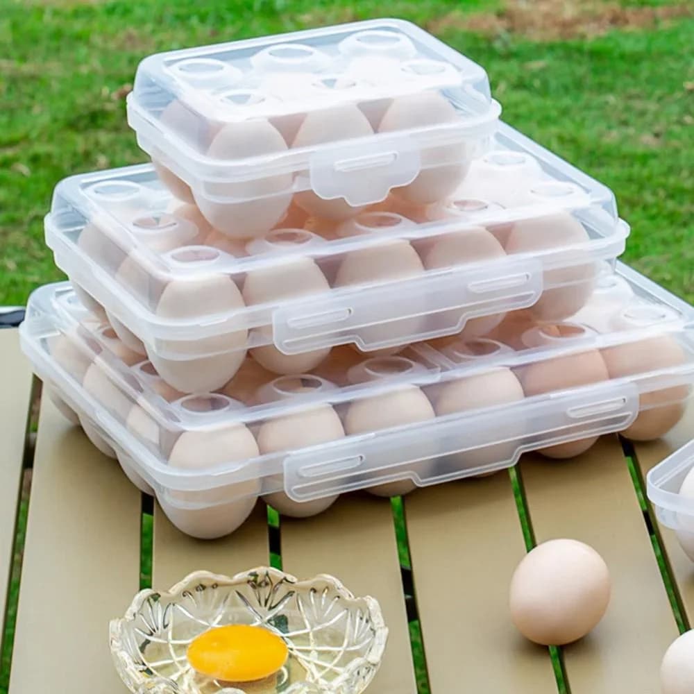 Bekas Simpanan Telur Plastik Peti Sejuk dengan Penutup Mudah Alih untuk Perkhemahan