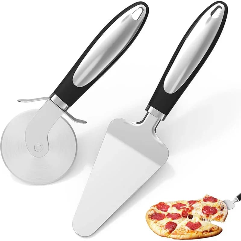 Pemotong Pizza Roda Keluli Tahan Karat Premium Pisau Pemotong Roti Kek Biskut Alatan Dapur