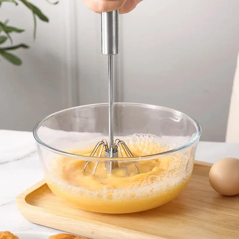 Pengocok Telur Semi Automatik Pemutar Manual Pembancuh Krim Dapur