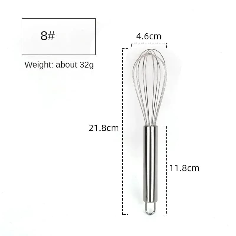 Pengocok Telur Keluli Tahan Karat 6/8/10/12 Inci Pemukul Manual Wayar Belon untuk Membakar dan Memasak