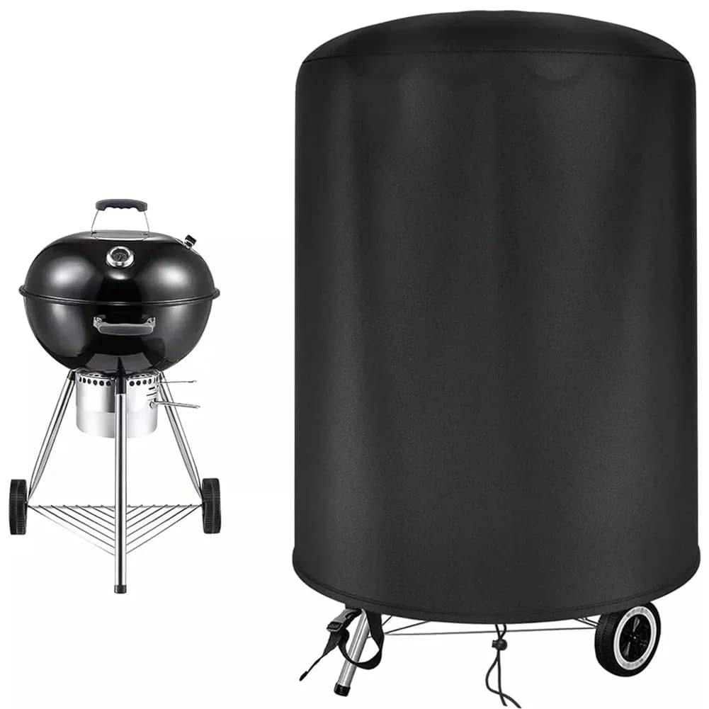 Penutup BBQ Raweao Kettle Kalis Air untuk Weber, Penutup Barbeku Oxford Bulat Pelindung Hujan Luar 57Cm