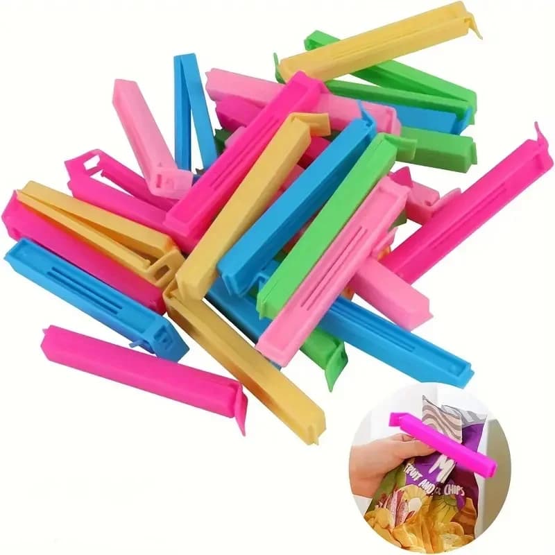 Klip Pengedap Beg Plastik Makanan Berwarna-warni (5-30 Pcs)