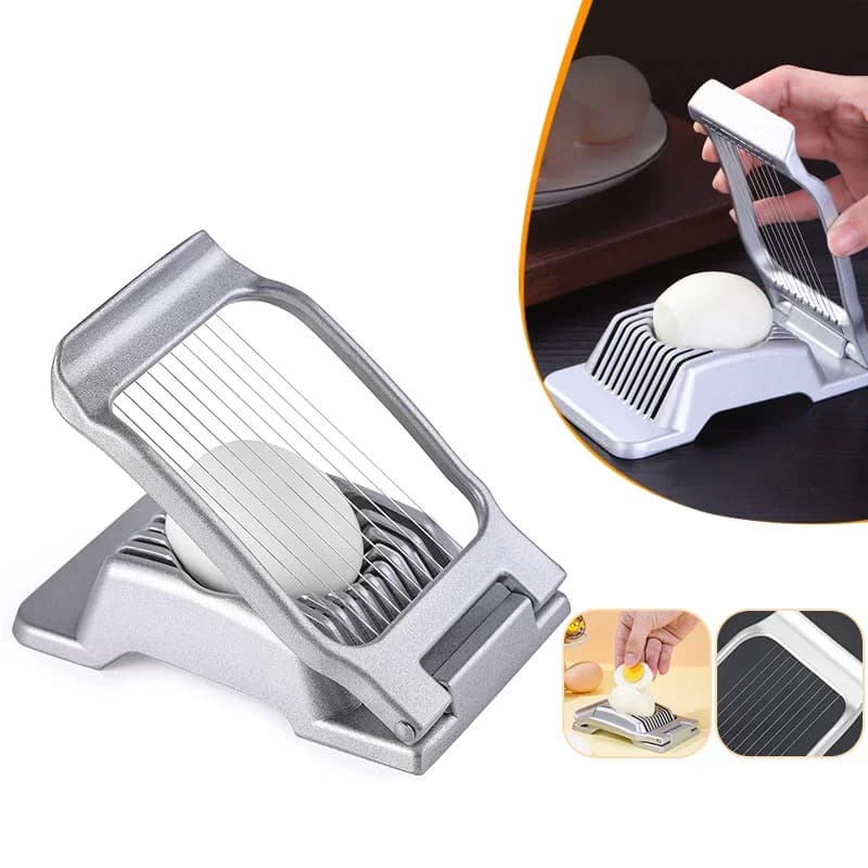 Pemotong Telur Aluminium Tahan Lasak Dawai Keluli untuk Telur Rebus dan Buah Lembut