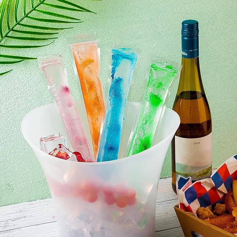 50/100/200 Pcs Beg Aiskrim Lutsinar Pakai Buang untuk Jus, Yogurt & Coklat, Acuan Popsikel Dapur