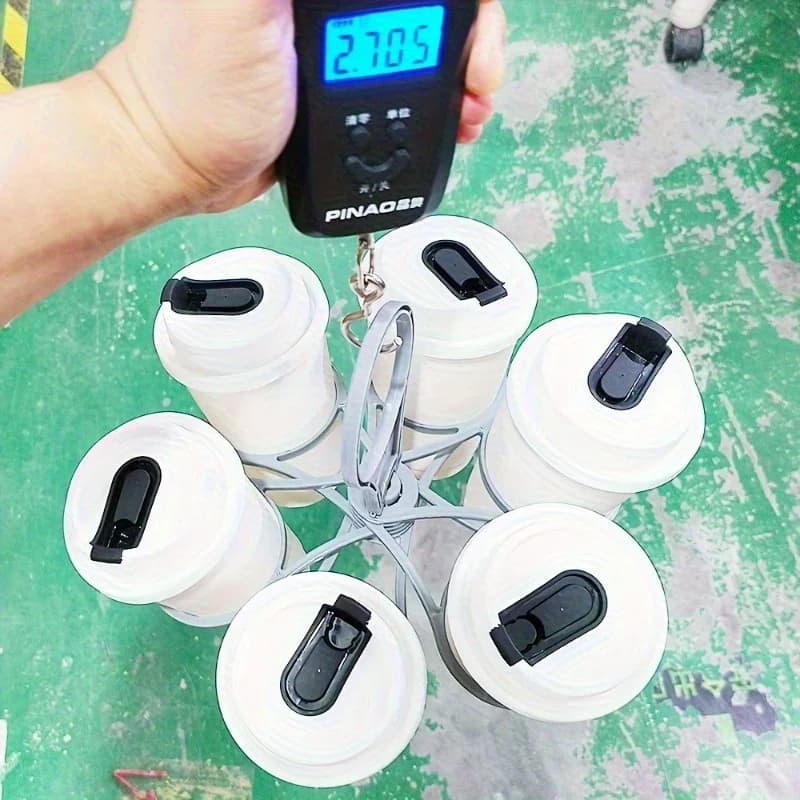 1/2 Keping Pemegang Cawan Minuman Mudah Alih 6 Slot Boleh Lipat Berpemegang