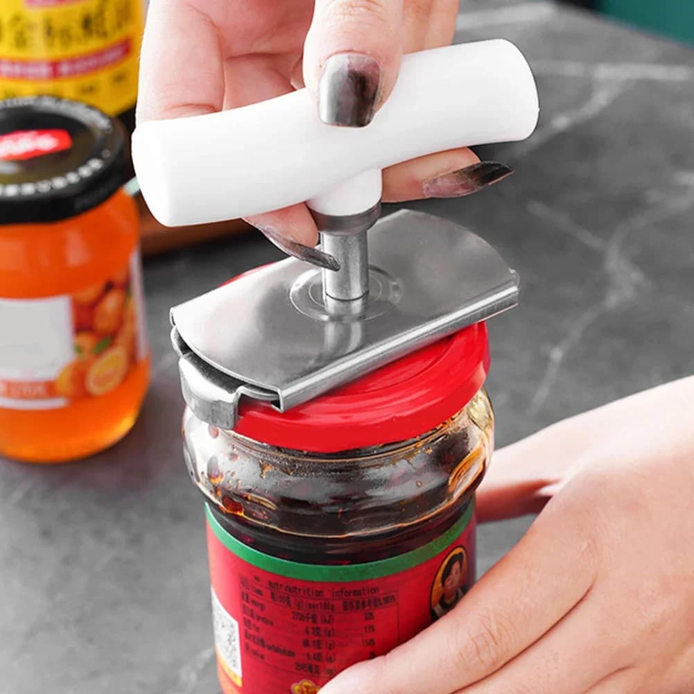 Pembuka Balang Keluli Tahan Karat Serbaguna | Alat Boleh Laras Jimat Tenaga untuk Penutup Botol & Tin