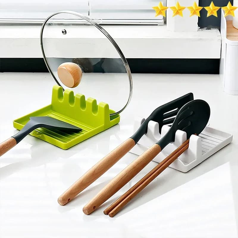 [Jualan Hangat] 1 Pc Rak Sudip Penutup Periuk Meja Dapur, Pemegang Sudu Sup & Penyepit Makanan
