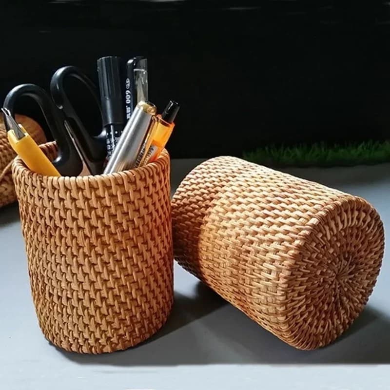 Bakul Simpanan Rotan Meja Makan untuk Kutleri Sudu Garpu dan Penyepit