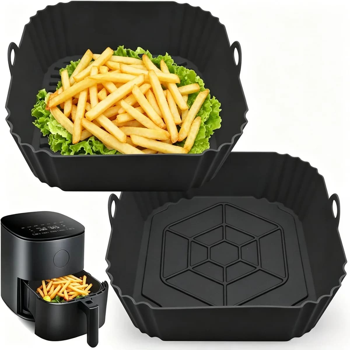 Periuk Silikon Air Fryer Boleh Guna Semula Pelapik Bakar Tidak Melekat