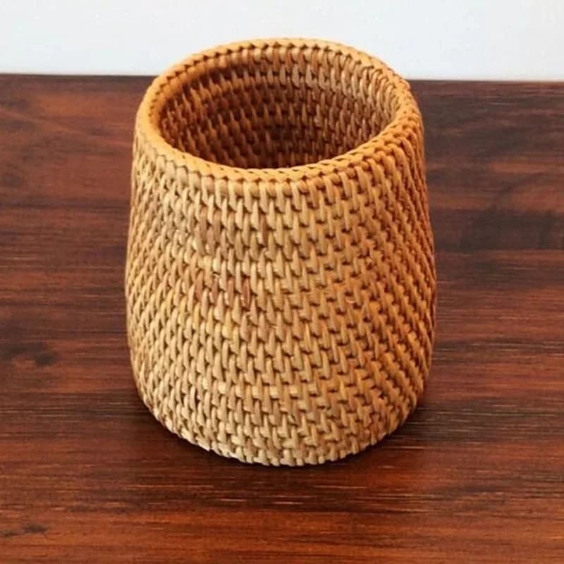 Bakul Simpanan Rotan Meja Makan untuk Kutleri Sudu Garpu dan Penyepit