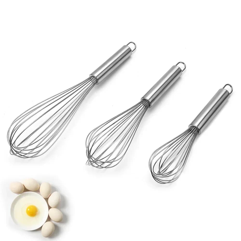 Pengocok Telur Keluli Tahan Karat 6/8/10/12 Inci Pemukul Manual Wayar Belon untuk Membakar dan Memasak