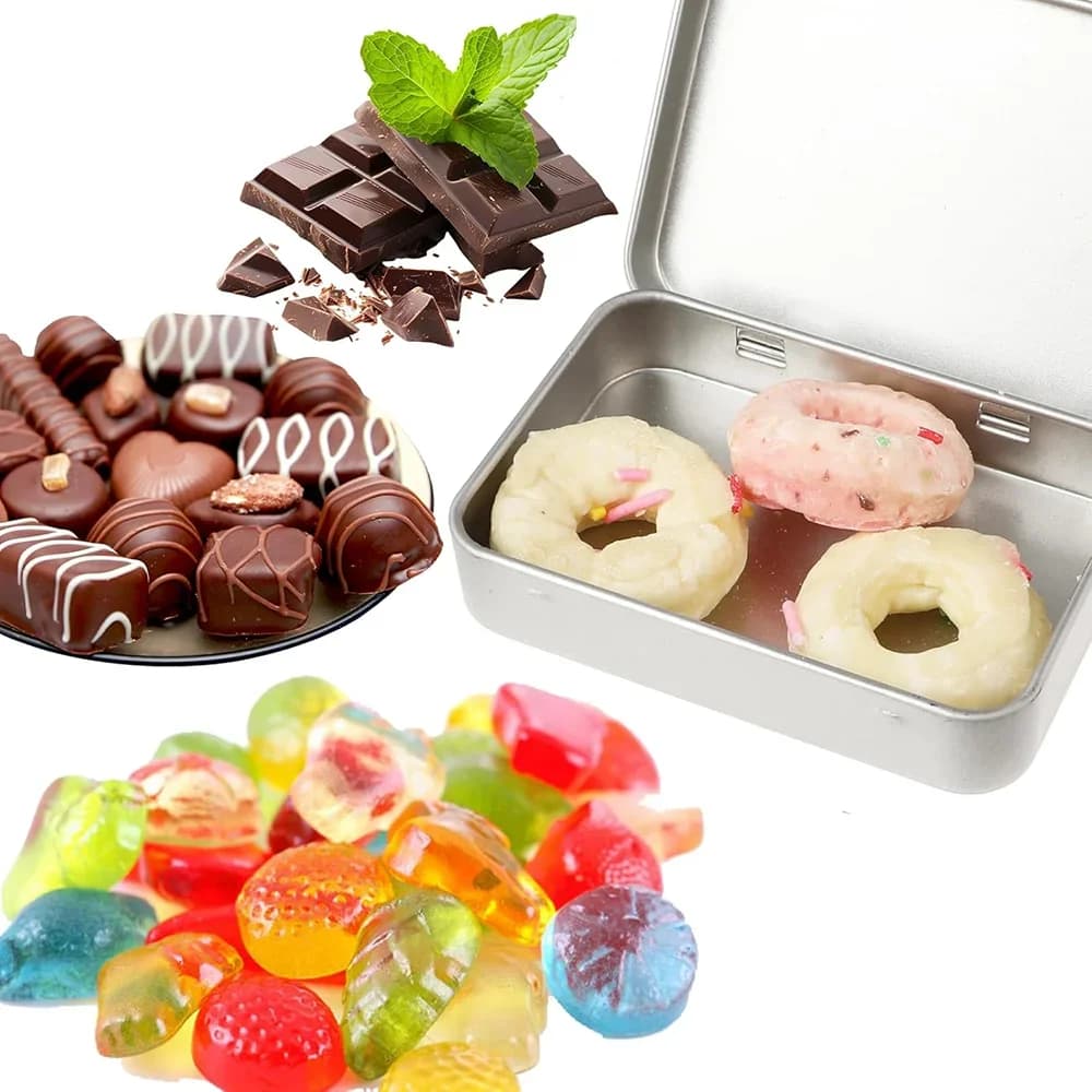 Set 6 Pcs Bekas Tin Berengsel Logam Mini Mudah Alih dengan Penutup untuk Penyimpanan Rumah, Gula-gula & Kraf