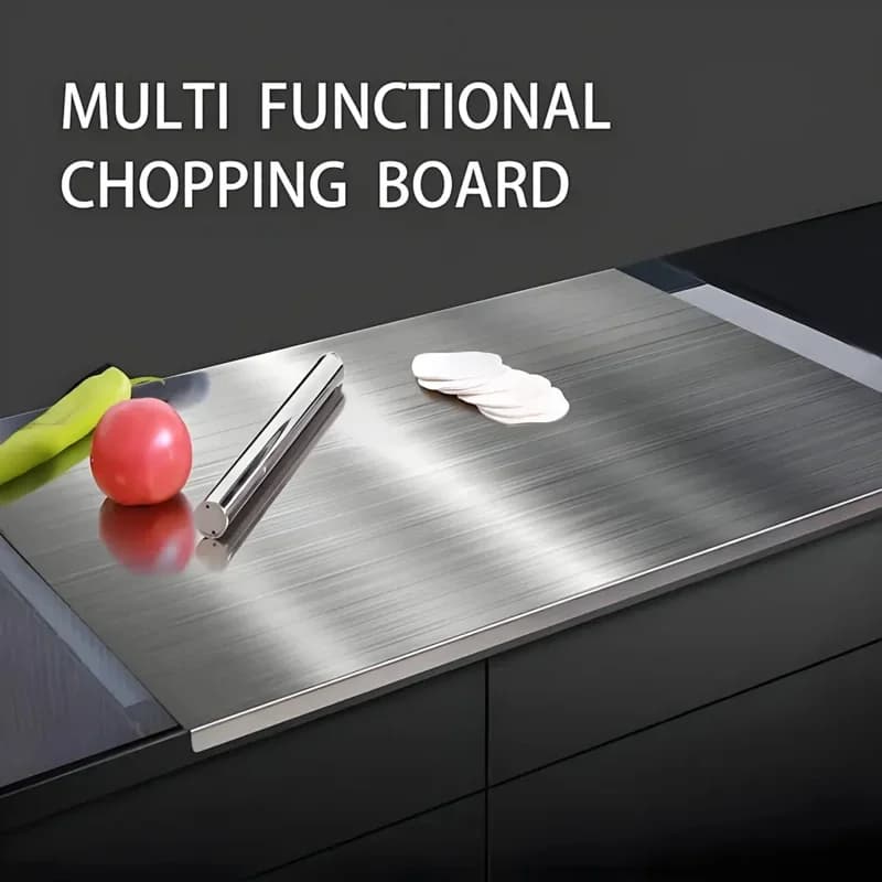 Papan Pemotong Keluli Tahan Karat Boleh Lipat Saiz Besar, Perkakas Dapur untuk Rumah & Luar