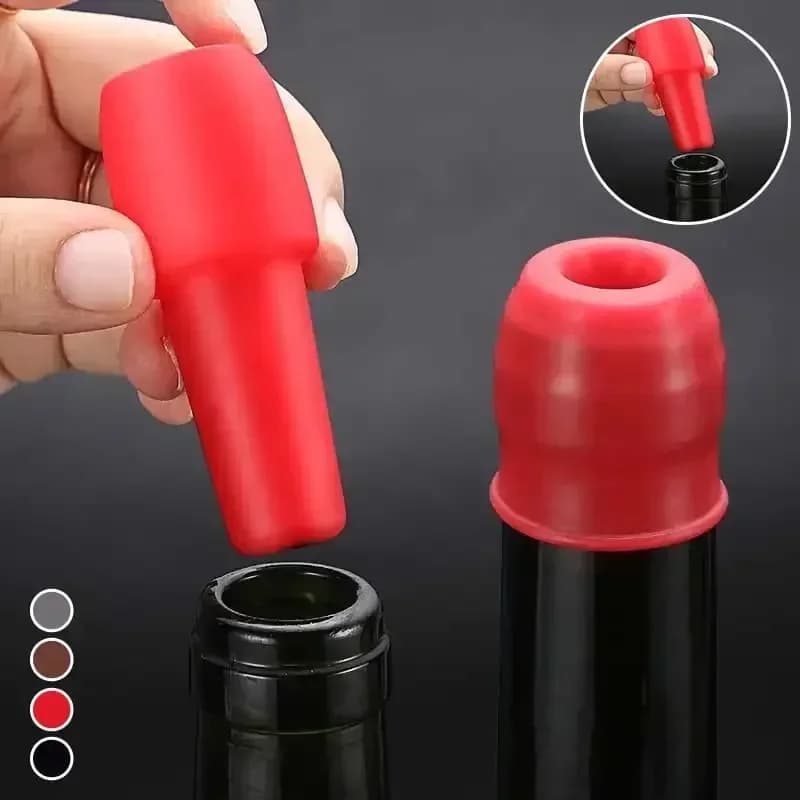 Penyumbat Botol Wain Merah Sejagat dengan Pengedap Berganda Silikon Lembut Perkakas Wain Bar Peralatan Dapur
