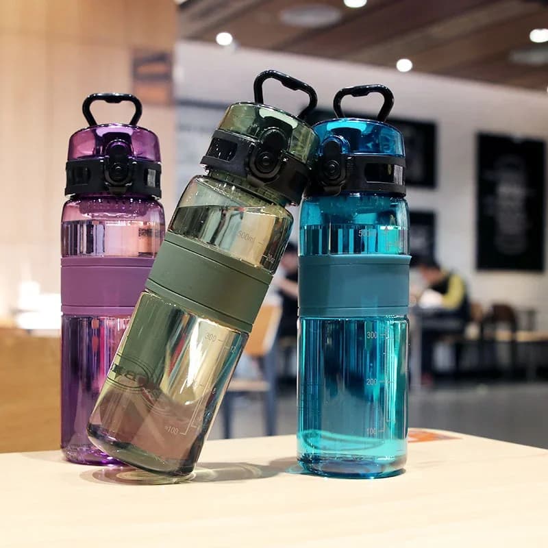 Botol Air Sukan 500ml Mudah Alih Kalis Bocor dengan Penapis Teh Botol Minuman Plastik Lut Sinar Gim Luar Rumah