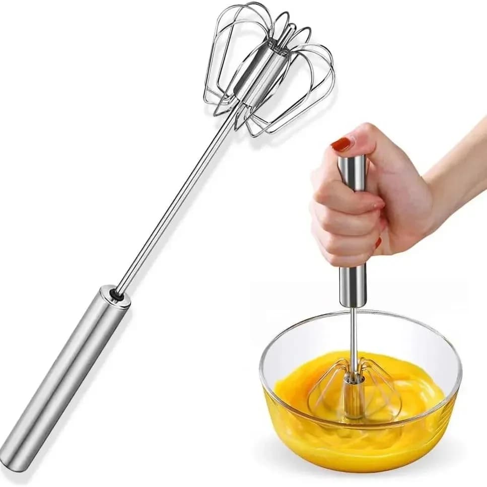 Pemutar Telur Keluli Tahan Karat Semi-Automatik Tahan Lasak untuk Dapur dan Membakar