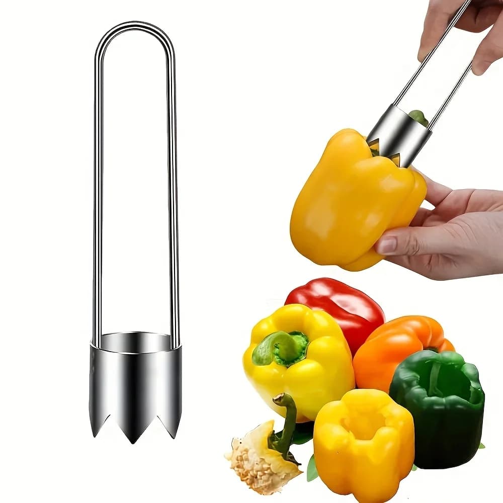 Alat Pembuang Biji Buah Keluli Tahan Karat 1/2/3 Unit - untuk Epal, Lada Benggala dan Tomato
