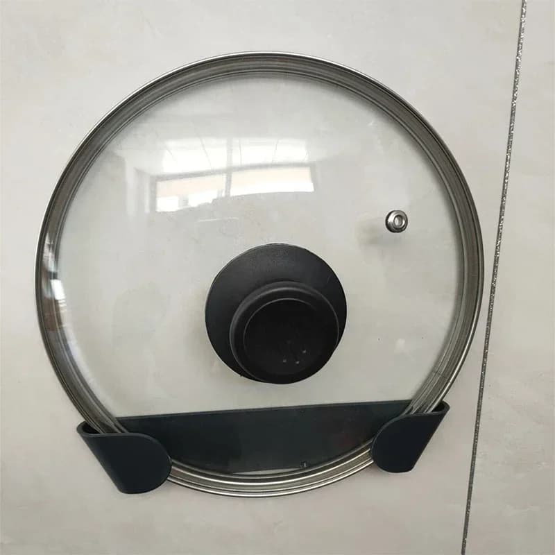 1/2/4 Pcs Rak Penutup Periuk Lekap Dinding Tanpa Tebuk Pelekat Sendiri Pemegang Simpanan Dapur