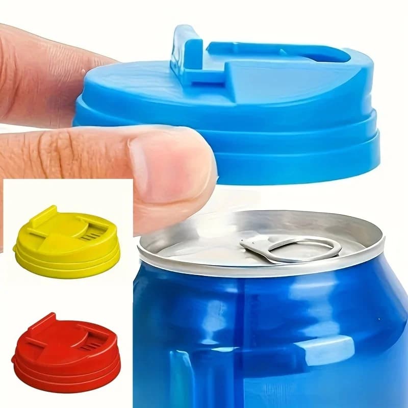 Penutup Tin Minuman 3/6 Pcs Penutup Pengedap Soda Kola Plastik Boleh Diguna Semula Saiz Standard Pelindung Tin Kalis Bocor Aksesori Minuman