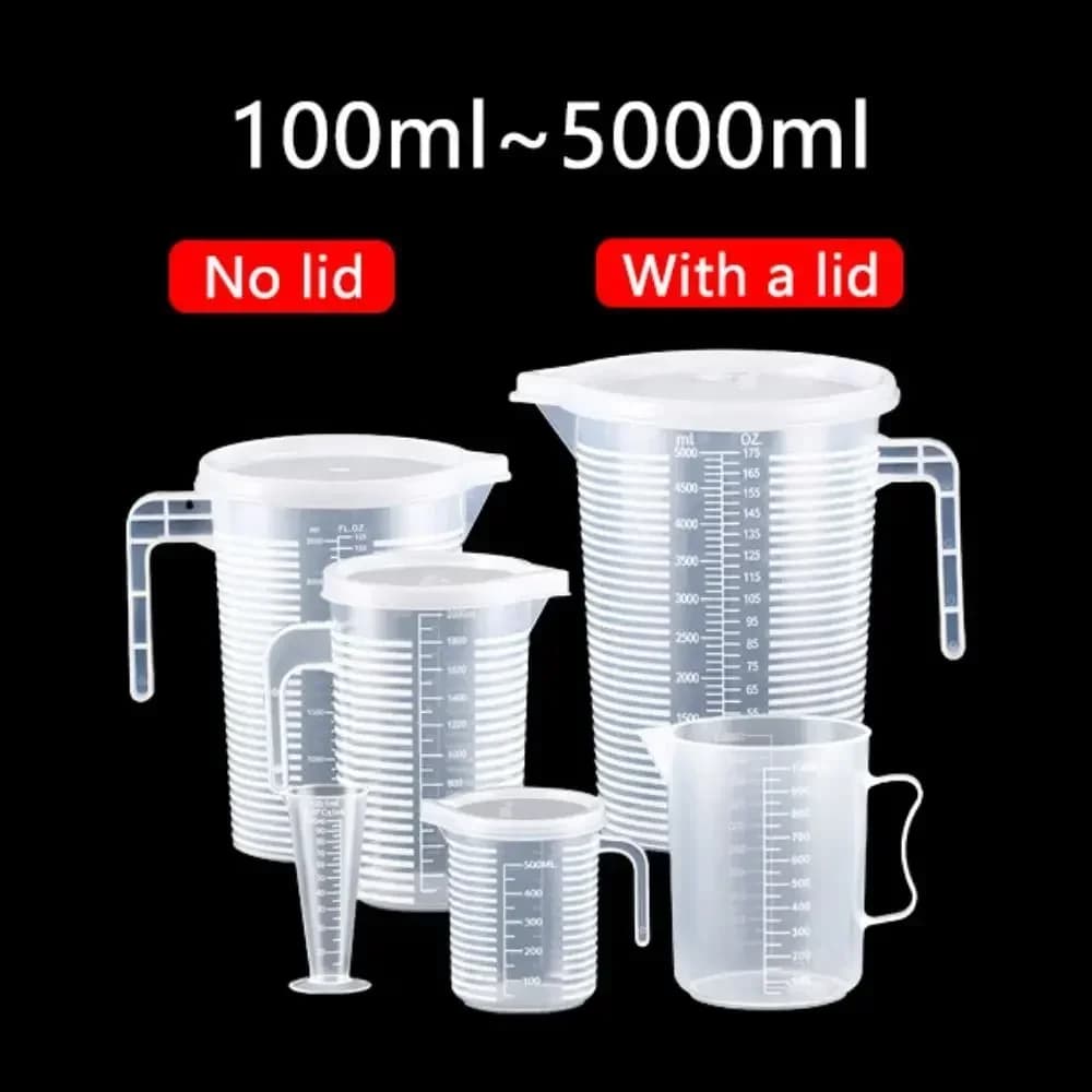Cawan Penyukat Plastik Gred Makanan 100-5000ml Bikar Skala Tahan Panas
