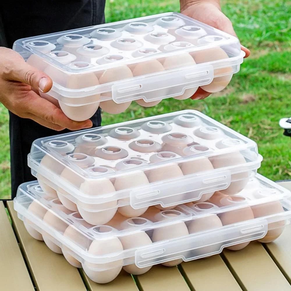 Bekas Simpanan Telur Plastik Peti Sejuk dengan Penutup Mudah Alih untuk Perkhemahan