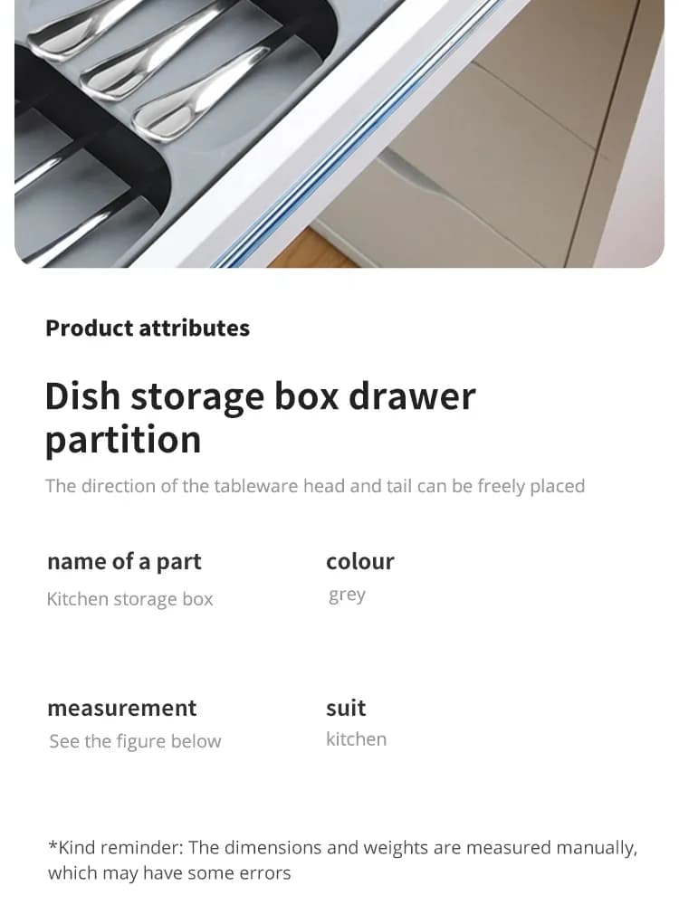 Dulang Simpanan Kutleri Laci Dapur Bekas Susun Sudu Garpu & Pisau