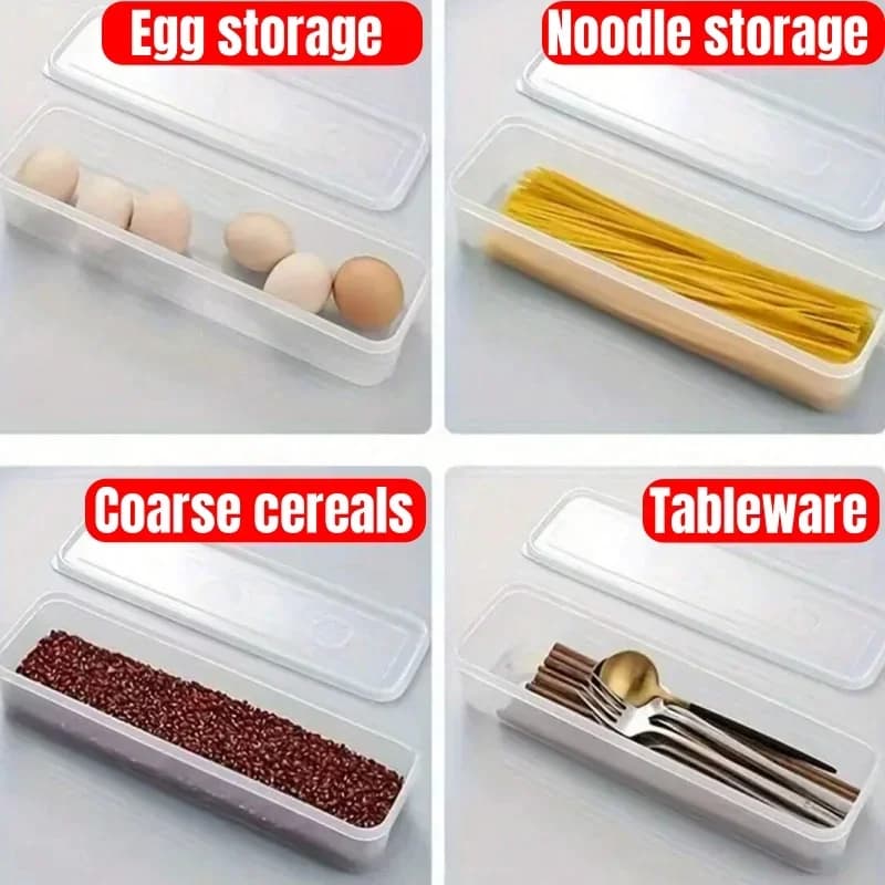 1/2/4 Pcs Bekas Simpanan Peti Sejuk Kedap Udara dengan Penutup untuk Daun Bawang, Ketumbar & Mi