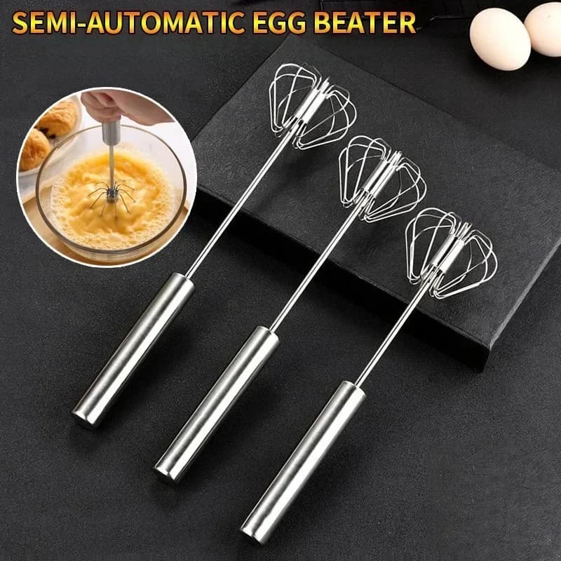 Pengocok Telur Semi Automatik Pemutar Manual Pembancuh Krim Dapur