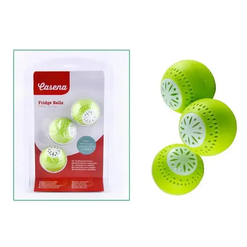 Set 3 Pcs Penyahbau Peti Sejuk, Bebola Penyingkir Bau Peti Ais Karbon Aktif untuk Rumah & Dapur
