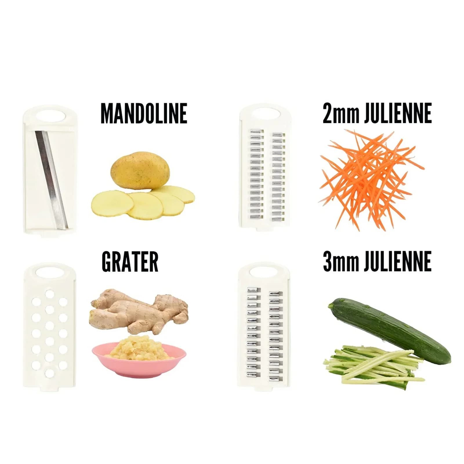 Pemotong Sayur & Buah 5 Dalam 1 Pemarut Makanan Manual Pelbagai Fungsi Dapur