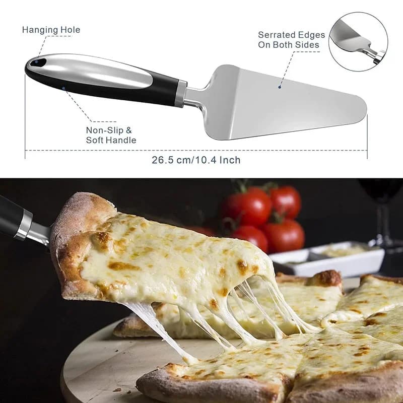 Pemotong Pizza Roda Keluli Tahan Karat Premium Pisau Pemotong Roti Kek Biskut Alatan Dapur
