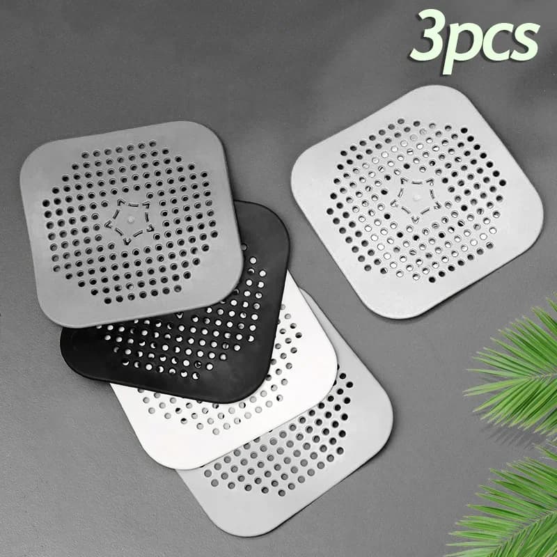 3 Pcs Penapis Saliran Perangkap Rambut Silikon Anti-Sumbat Singki & Bilik Mandi