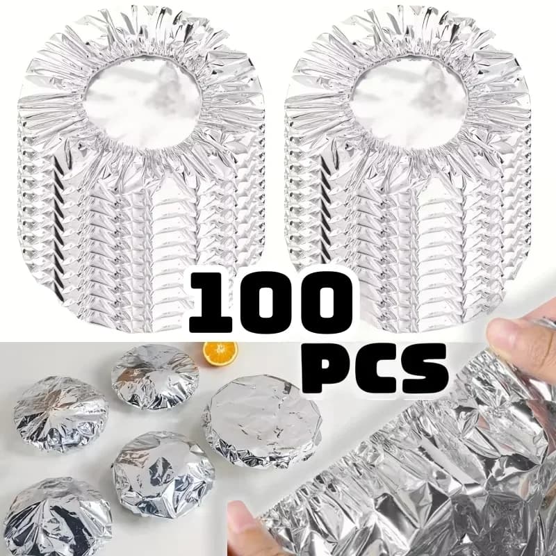 Penutup Kerajang Aluminium Mangkuk & Pinggan Penebat Haba (10/100 Pcs)