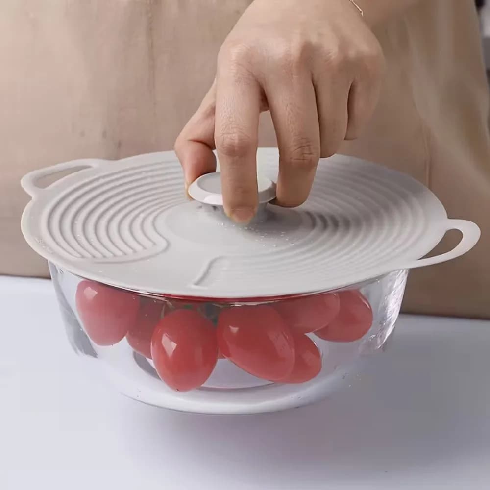 Penutup Mangkuk Silikon, Penutup Percikan Gelombang Mikro, Penutup Tahan Haba Boleh Guna Semula, Sesuai untuk Mangkuk, Pinggan, Periuk, Kuali, Dapur, Ketuhar