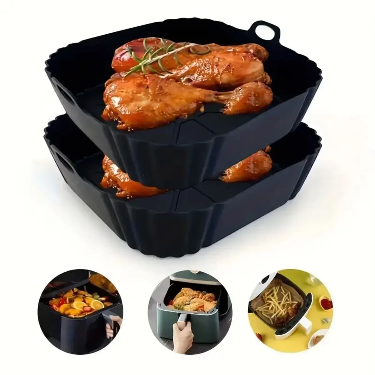 Periuk Silikon Air Fryer Boleh Guna Semula Pelapik Bakar Tidak Melekat