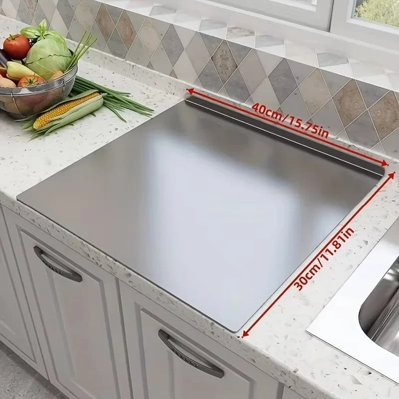 Papan Pemotong Keluli Tahan Karat Boleh Lipat Saiz Besar, Perkakas Dapur untuk Rumah & Luar