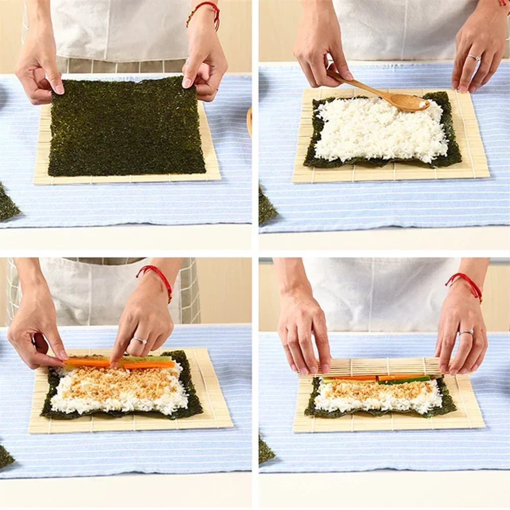 Tikar Menggulung Sushi Buluh Tidak Melekat Gaya Jepun untuk Gulungan Rumpai Laut & Nasi