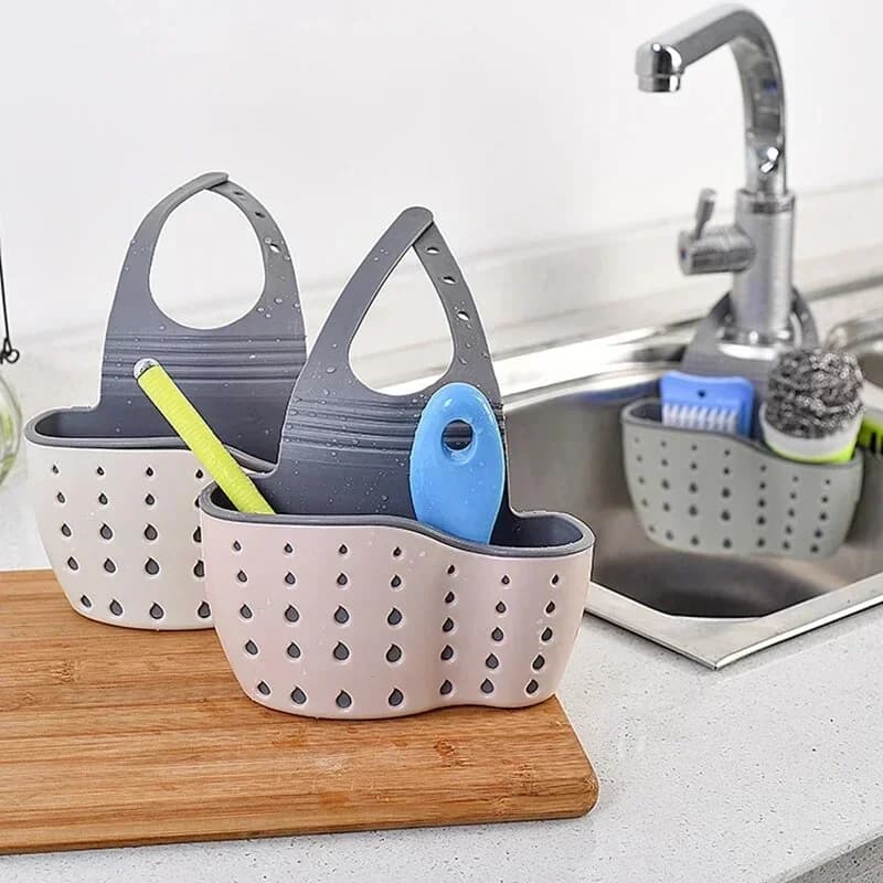 Bakul Penapis Gantung Sinki Dapur Boleh Laras untuk Span & Sabun